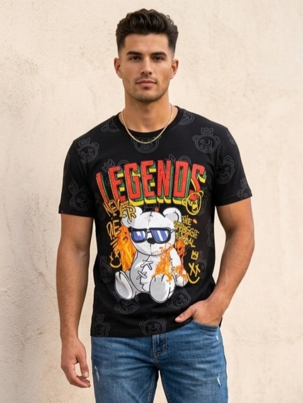 Mens graphic teddy tee